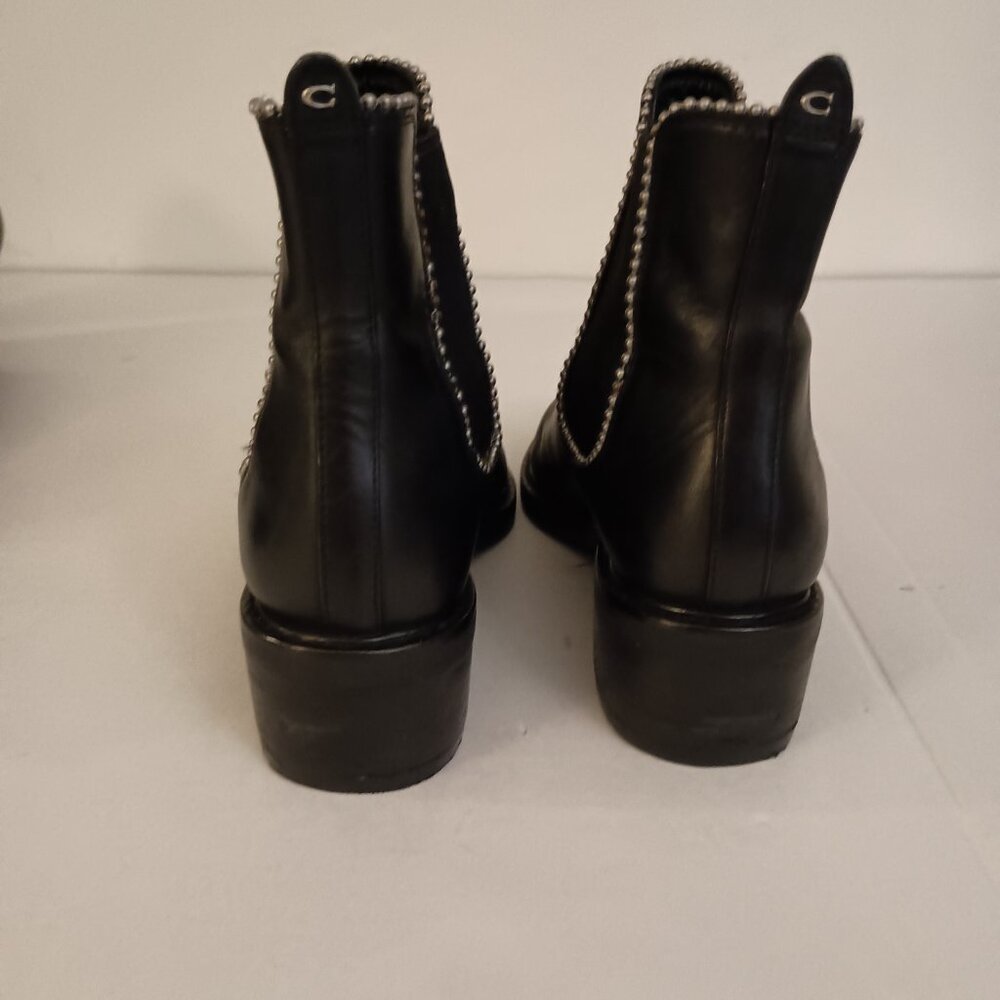 Coach Bowery Ankle Boots Beadchain Black Leather Women’s Size 6.5 B – VGUC - Picture 8 of 15